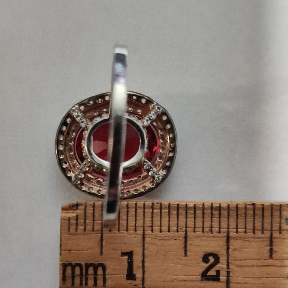Stunning Ruby and CZ Sterling Silver Ring - Picture 16 of 16